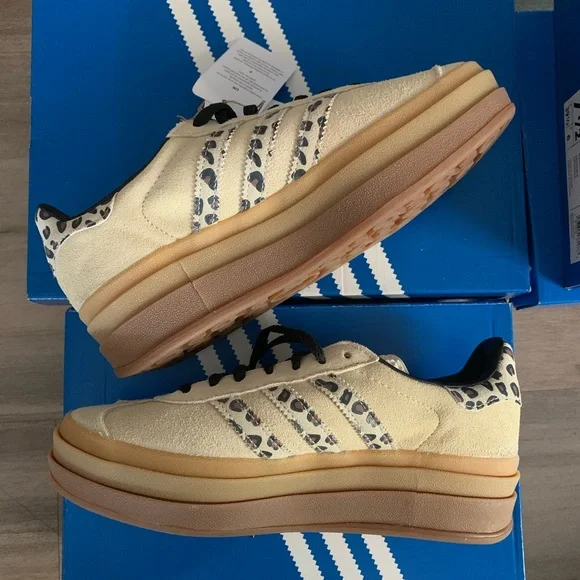 adidas Gazelle Beige Leopard Sneakers - Picture 4 of 10